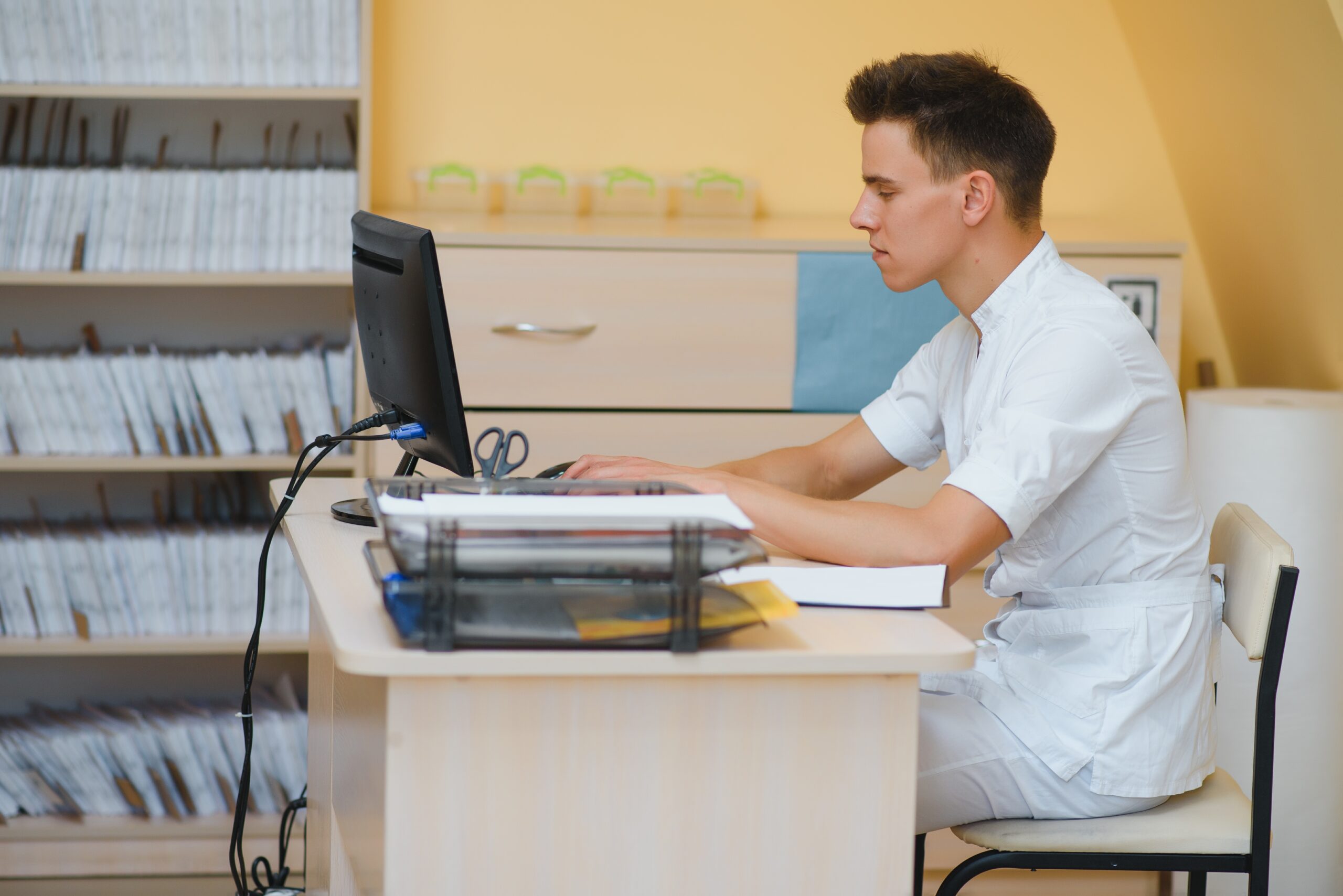 Portrait smiling doctor at office Portrait smiling doctor at office